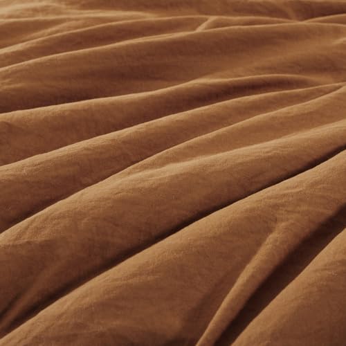 Image of King Size Comforter Set- 7 Pieces Prewashed Bed in a Bag King Bedding Sets | Soft All Season Comforter with Sheets, Pillow Shams & Pillowcases,Terracotta