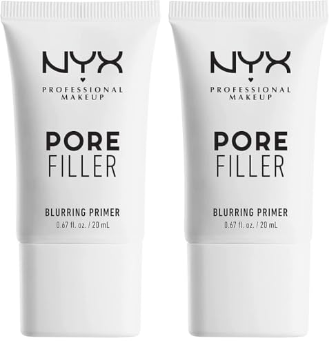 NYX Professional Makeup Pore Filler, Primer und Makeup Basis, Porenverfeinernd und glättend, Vegane Formel, Leichte Silikon-Mischung, 20 ml (Packung mit 2)