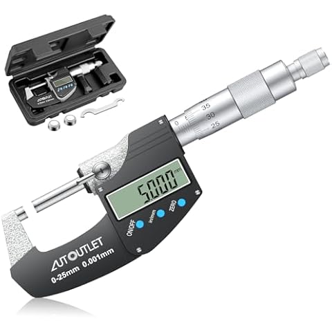 AUTOUTLET Digital Outside Micrometer 0-25 mm Cover