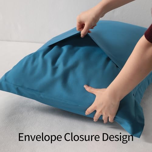NTBAY Standard Pillow Shams - 2 Pack Brushed Microfiber 20x26 Sham Covers - Super Soft and Cozy, Wrinkle, Fade, Stain Resistant 20x26 Inches Oxford Pillowcases, Slate Blue by NTBAY - Image 6