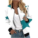  Manteau d\'hiver à imprimé étoiles pour femmes 2025 tendance, J-26 Bleu roi clair, S