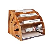 Diseño Creativo: El rack de almacenamiento de archivos tiene forma de abanico y tiene 5 capas, muy adecuado para organizar diferentes tipos de archivos o archivos. Y viene con un clip de PP respetuoso con el medio ambiente, que puede fijar diferentes tablas, lo que es más nuevo y hermoso.
