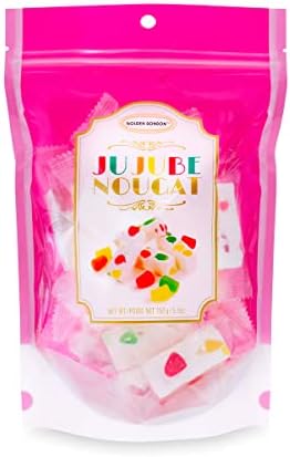 Golden Bonbon Italian Jujube Nougat Candy, Soft and Chewy With Fruity Jelly Beans Original Recipe Original, 5.3 Ounces