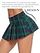 Avidlove Mini Pleated Skirts for Women Sexy Plaid Zipper High Waist A-Line Mini Plaid Skirt Green XXL
