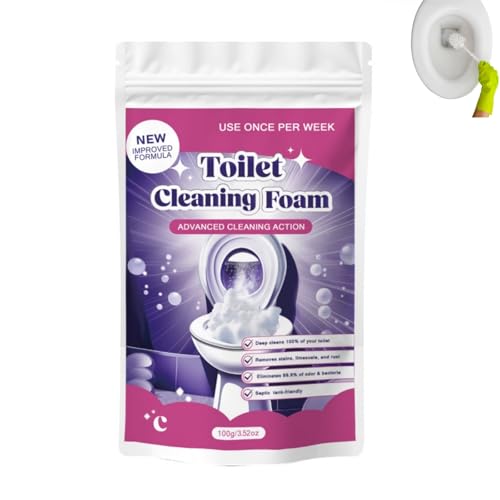 Fizzclean Toilet Cleaner Fizz Clean Toilet Cleaning Foam Touch Free Fizzy Foam Toilets Cleaner Toilet Limescale Remover To/ilet Cleaner Tablets Toil/et Bowl Cleaner To/ilet Descaler Heavy Duty 100g