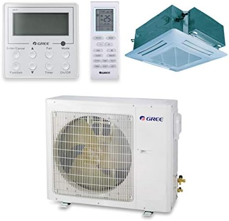 Gree 18,000 BTU 16 SEER Ceiling Cassette Ductless Mini Split Air Conditioner Heat Pump 208/230V