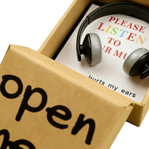 Generisch Humorous Pocket Cards for Family Message Greeting Box | Papier with Cartoon Headphone Decoration, Compact Display Accessory for Desk Bookshelf, Bedside Workplace for Son, Daughter