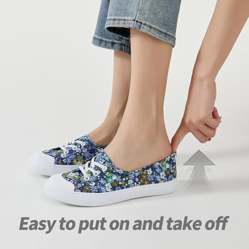 Uoidru Womens Slip On Shoes Low Top Canvas Sneakers Lightweight Casual Walking Shoes Fashion Work Sneakers2