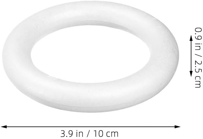 KALLORY 6Pcs Wreath Foam Form Foam Rings Circles Polystyrene Ring for Crafts Wedding Home Decoration 10 * 2.5cm