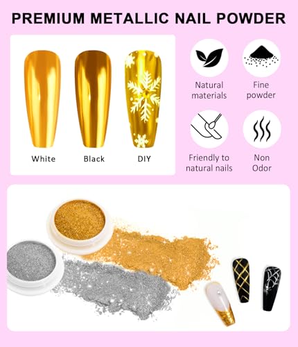 Gel Spider 3D para uñas 8g con polvo cromado dorado y plateado miniatura 3