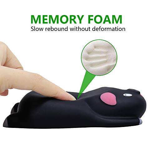 Religes Upgrade Ergonomic Wrist Pad (2 Pack) - Mousepad Memory Foam Wrist Support Pillow Rest Cushion Mat For Office Computer Laptop, Mac Durable Comfortable And Pain Relief (Black+Pink) #TOP3