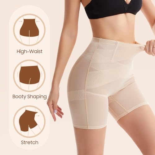 Aullwyr Bauchweg Unterhose Damen - Hoher Taille Miederhose Shaping Shapewear Shorts Body Shaper für Frauen