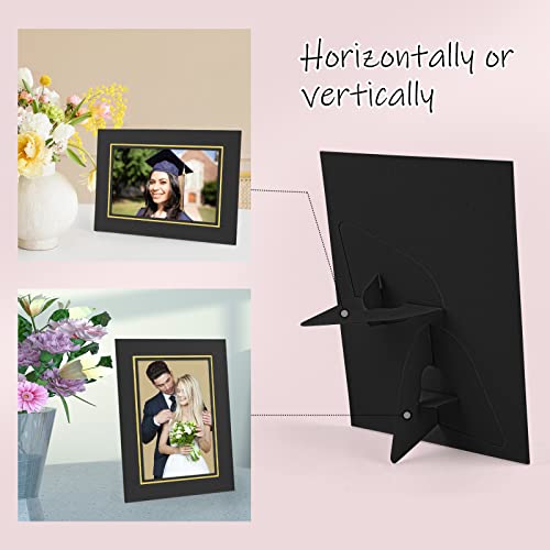 Golden State Art, Pack Of 25, 5X7 Paper Picture Frames With Easel, Paper Photo Frame Cards, Diy Cardboard Photo Frame (Black With Gold Lining) #TOP3