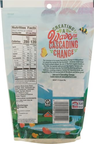 Image of Cascadian Farm Organic Granola, Fruit and Nut Cereal, Resealable Pouch, 11 oz (Pack of 5)