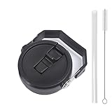 Replacement Tumbler Lid for Stanley IceFlow 20 oz 30 oz Flip Straw Lid with Reusable Straw,Cleaning Brush (Black, 20oz & 30oz)