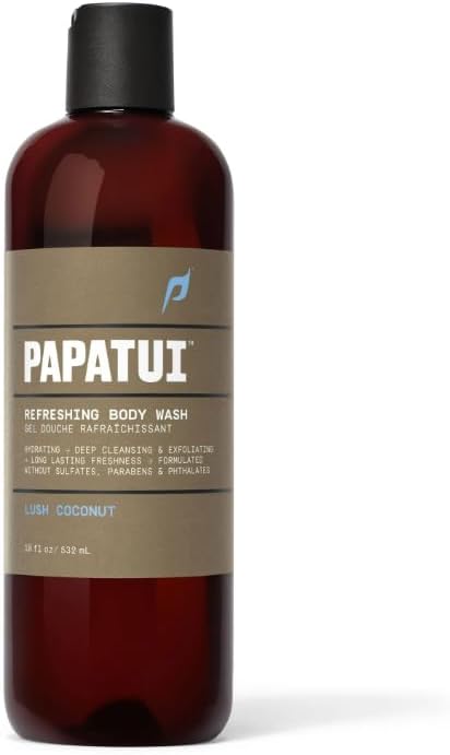 Pap.atuii Refreshing Men's Body Wash – Lush Coconut – With Coconut Oil for Nourished, Cleansed Skin - 18 oz