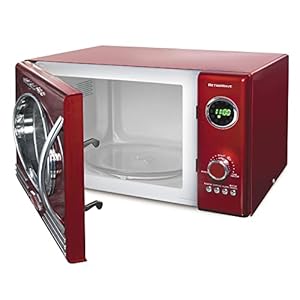 Nostalgia Retro Countertop Microwave Oven, 0.9 Cu. Ft. 800-Watts with LED Digital Display, Child Lock, Easy Clean Interior, Red & RTOV2RR Multi-Functioning Retro Convection Toaster Oven,Metallic Red Nostalgia Retro Countertop Microwave Oven 09 Cu Ft 800 Watts with LED Digital Display Child Lock Easy Clean Interior Red RTOV2RR Multi Functioning Retro Convection Toaster OvenMetallic Red