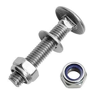 MESAROS Flachrundbolzen M16x80 mit Sicherungsmuttern (100 Stück)