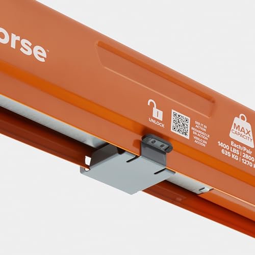 BORA Workhorse XT Adjustable Height Sawhorse - Single Piece Stand with 30-34 inch Adjustable Legs, Metal Top for 2x4, Heavy Duty Pro Saw Horse for Woodworking, Carpenters, Contractors, PM-3360, Orange - Image 15