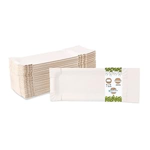 BIOZOYG Paper Plates with Tear-Out Square I Dimensions 8 x 18 + 3 cm Tear-Off I Snack Plate White Made of Recycled Cardboard for Chips Curry Sausage etc., Recyclable – Environmentally Friendly I French Bowls Pack of 2000