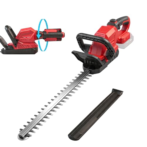 Cordless Hedge Trimmer 22-Inch Compatible with Milwaukee M18 Battery, 3000RPM Brushless Motor Electric Hedge Trimmer, 180°Rotatable Head, Battery Powered Bush Trimmer for Yard, Garden(Tool Only)