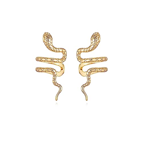 Reffeer Solid 925 Sterling Silver Snake Cuff Earrings Wraps for Women Teens Snake Crawler Cuff Earrings No Piercing