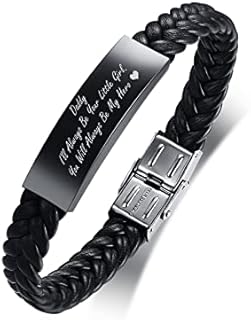 Black Stainless Steel Silicone ID Bracelet to My Dad Quote Engraved DAD Wristband Jewellery Gift for Daddy Father from Son Daughter