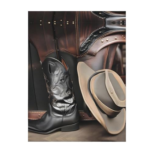 Couverture de qualité supérieure au motif cowboy douce et durable - 2