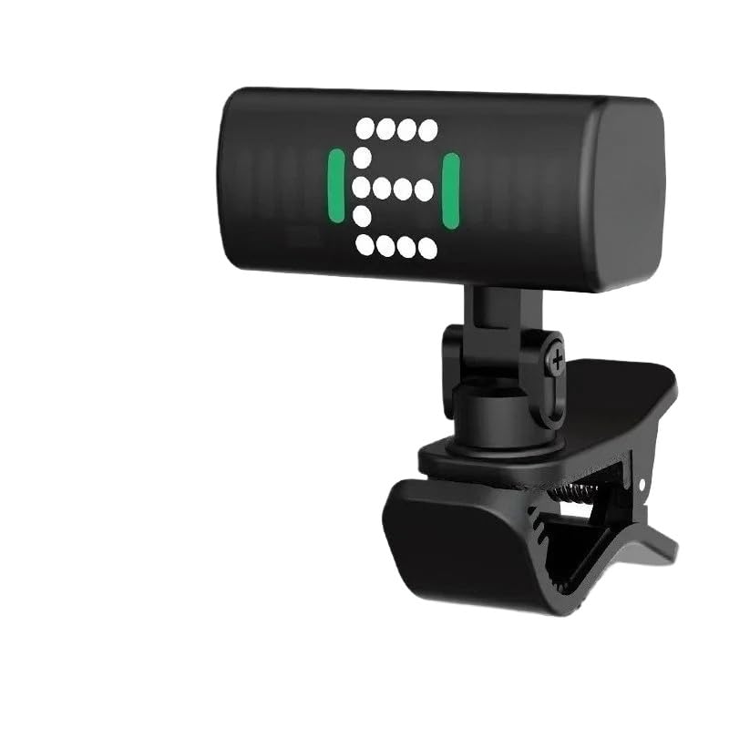 Electronic Guitar Tuner for Guitar & Ukulele, Mini Portable Clip-On Tuning Device, Rechargeable, Accurate Chromatic Tuner for Acoustic, Electric, and Bass Instruments
