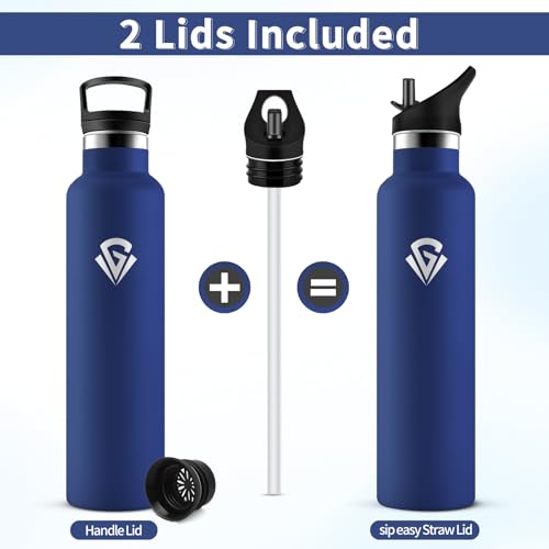 Borraccia Termica 1L, Bottiglia Termica a Prova di Perdite, senza BPA, Riutilizzabile, Facile Pulizia, Borraccia Acciaio Inox con Cannuccia, Termos per Adulto, Campeggio, Ciclismo, Viaggio, Yoga - Immagine 3