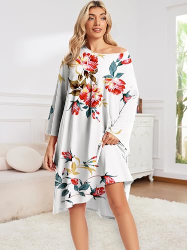 Image of CRIPOM Plus Size Moo Moos for Women Oversized Sleep Shirts for Women Oversized Nightgown with Pocket Fit S-5XL