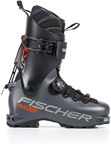 FISCHER Men's Travers CS Alpine Touring Downhill Piste Ski Boots with BOA Fit System, Grey/Black, 30.5
