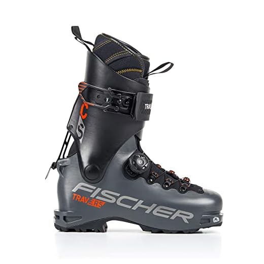 FISCHER Men's Travers CS Alpine Touring Downhill Piste Ski Boots with BOA Fit System, Grey/Black, 30.5