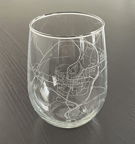 Or Something 17oz Athens City Map Wine Glass