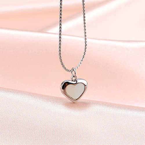 Heart Necklace Teen Girl Gifts - Heart Stainless Steel Necklace Girls Stylish Cute Heart Short Necklaces Girlfriend Gift,Womens Gifts For Christmas,Jewelry Mom Mother Silver #TOP4
