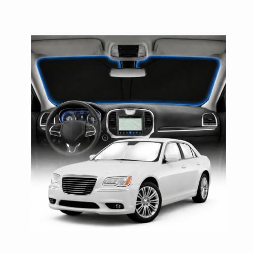 for Chrysler 300 300C Sun Shade Windshield Cover - Custom Fit 300 300C Accessories 2011-2024 2025 Sunshade Foldable UV Protection & Heat Shield Sun Visor Accessories