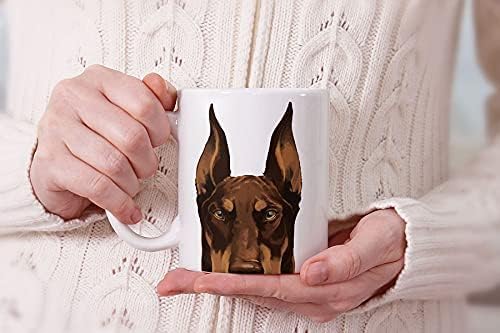 Miniatura 8 de MUGBREW Taza de café de cerámica con diseño de perro Doberman Pinscher de chocolate rojo, 11 onzas