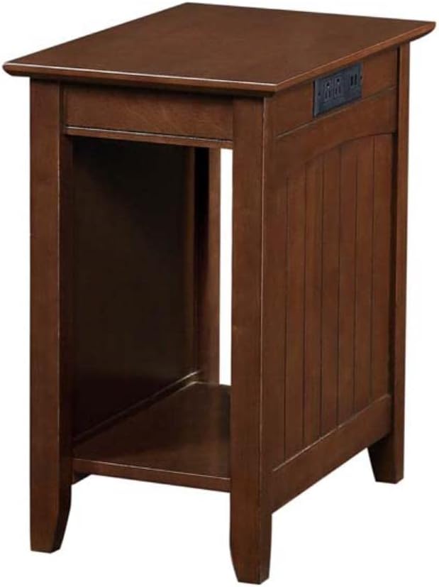 Convenience Concepts Edison End Table with Charging Station, Espresso