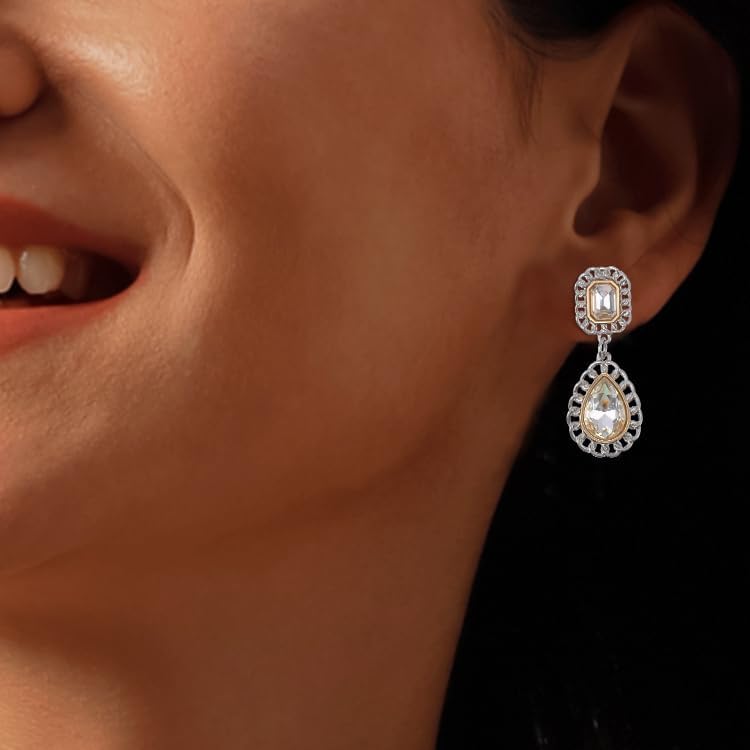 Colorful Crystal Pink Teardrop Chandelier Earrings,Large Rhinestone Statement Drop Zircon Dangle Earrings for Women, Fashion Jewelry Bridal Wedding Prom Pageant Party Festival Birthday Valentines Day Gift - Image 3