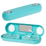 Muf Contact Lens Case with Magnifier,Identify Colored Contacts Pattern,Store 2 Pairs of...