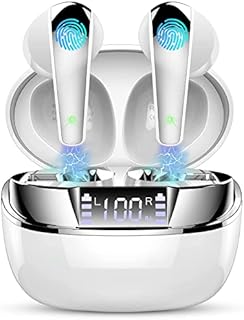 Wireless Earbuds, Bluetooth 5.3 Headphones NEW Wireless Headphones with 4 ENC Mic, 56H Bluetooth Earphones in Ear Noise Cancelling Deep Bass, Mini Ear Buds Bluetooth Earbuds IP7 Waterproof LED Display