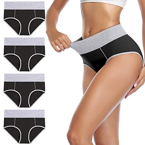 Wirarpa Women's Cotton High Waist Stretch Briefs - Soft and Comfortable Underpants