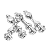 TOPBATHY 4 Sets Zaunzubehör Möbelverbinder Geländerzubehör Metall Galeriegeländerspindeln Glasgeländerbeschläge Geländerpfosten Endkappen Galeriespindeln Zinklegierung Silber