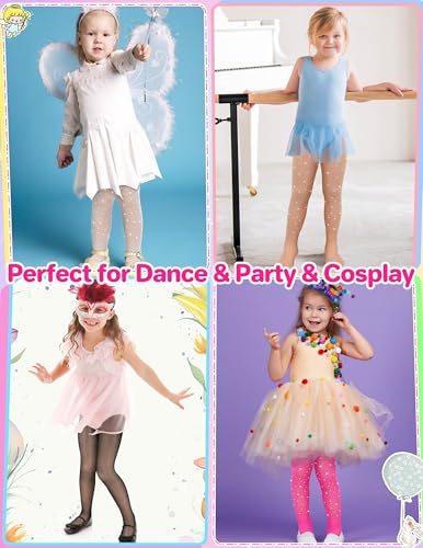 qikqik Girls Fishnet Tights Kids Fishnet Stockings Toddler Glitter Tights Girls Sparkly Stockings Rhinestone Halloween Socks3