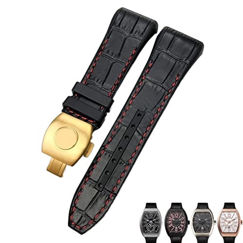 Bracelet 28mm en vachette et silicone pour montre Franck Muller style luxe