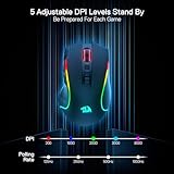 Redragon M612 PRO RGB Gaming Mouse, 8000 DPI Wired/Wireless Optical Gamer Mouse with 9 Programmable Buttons & 7 Backlit Modes, BT & 2.4G Wireless, Software Supports DIY Keybinds Rapid Fire Button - Image 5
