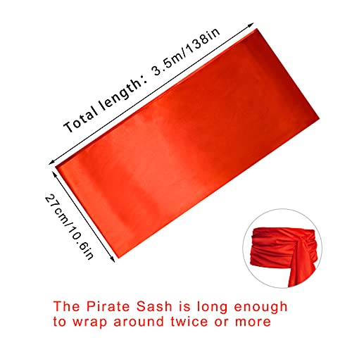 image for Dxhycc Satin Pirate Sash Pirate Medieval Renaissance Large Sash Belt H