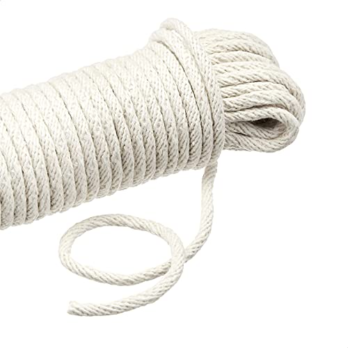 Amazon Basics Geflochtenes Seil aus natürlicher Baumwolle, Allzweck, Wäscheleine - 4,5 mm x 15 m (3/16 Zoll x 50 Fuß), Cremefarben – Bild 5