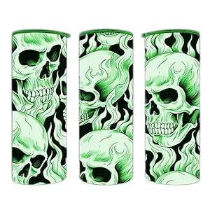 GLOW IN THE DARK TUMBLER - SKULL HEADS 20 oz...
