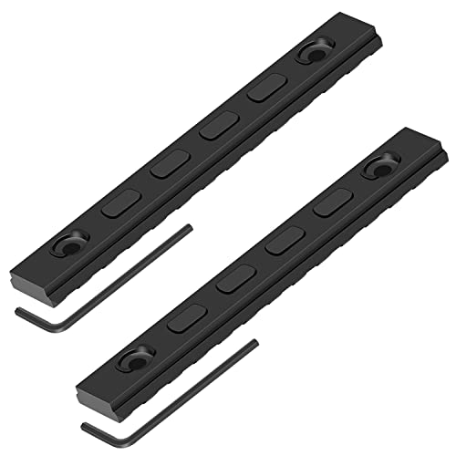 FANGOSS 13 Slot Mlock Picatinny Rails Section, 2 Pack Aluminum Alloy Picatinny Rail Mount with 5 T-Nuts & 5 Screws & 2 Hex Wrench - Black - Thumbnail 4